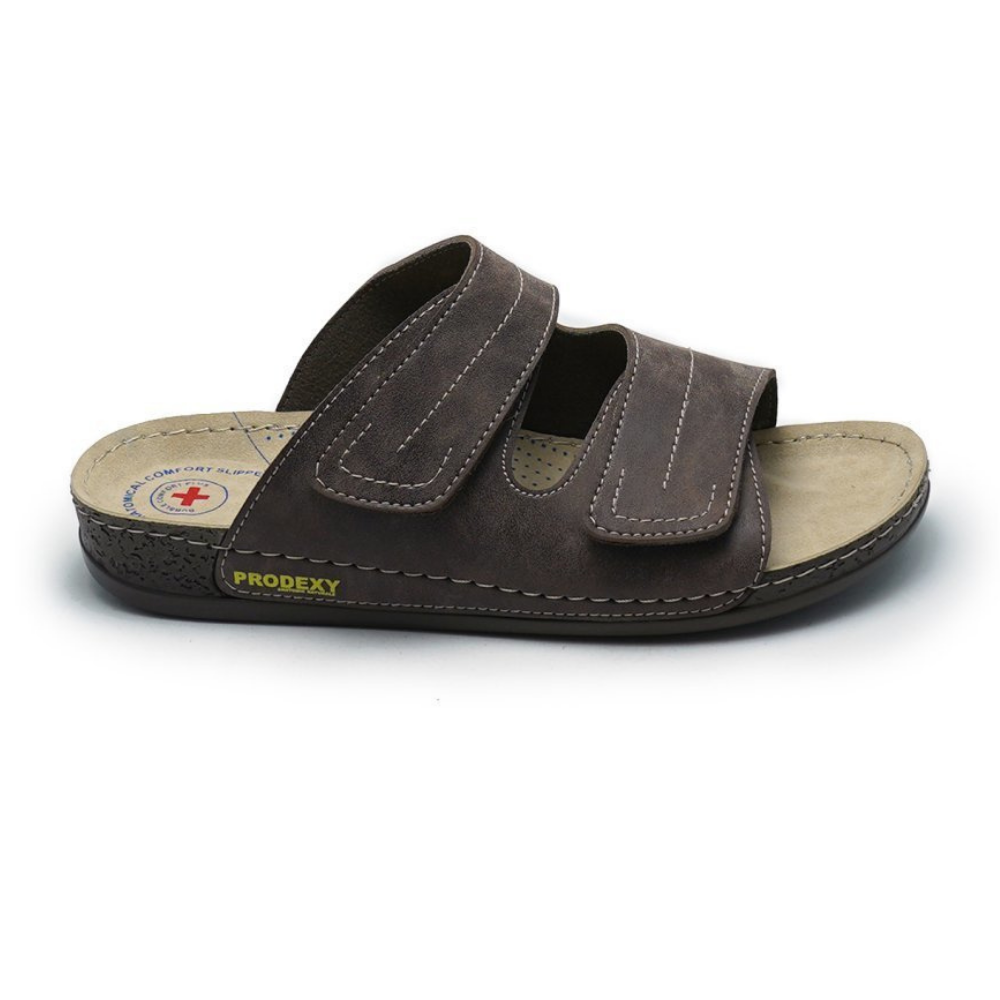 Anatomic Men Quality Slipper Large Strip Comfort - Removable Insole - Orthopedic Custom Insert - Medical Casual