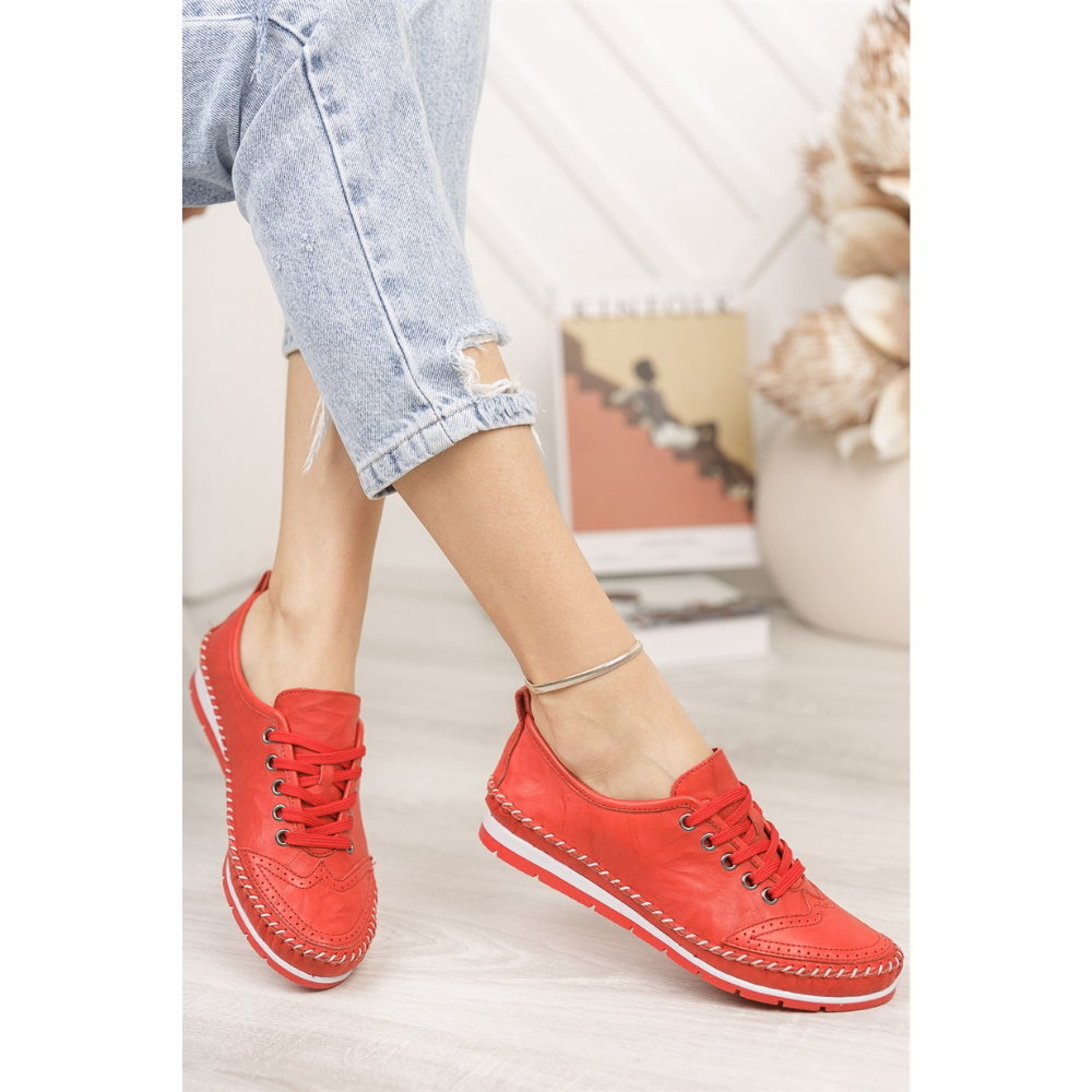Genuine Leather Women's Shoes, Leather Lace Up Shoes, Casual Formal Loafers, Summer Trend Sneakers, Casual Sport Daily Flat Shoes