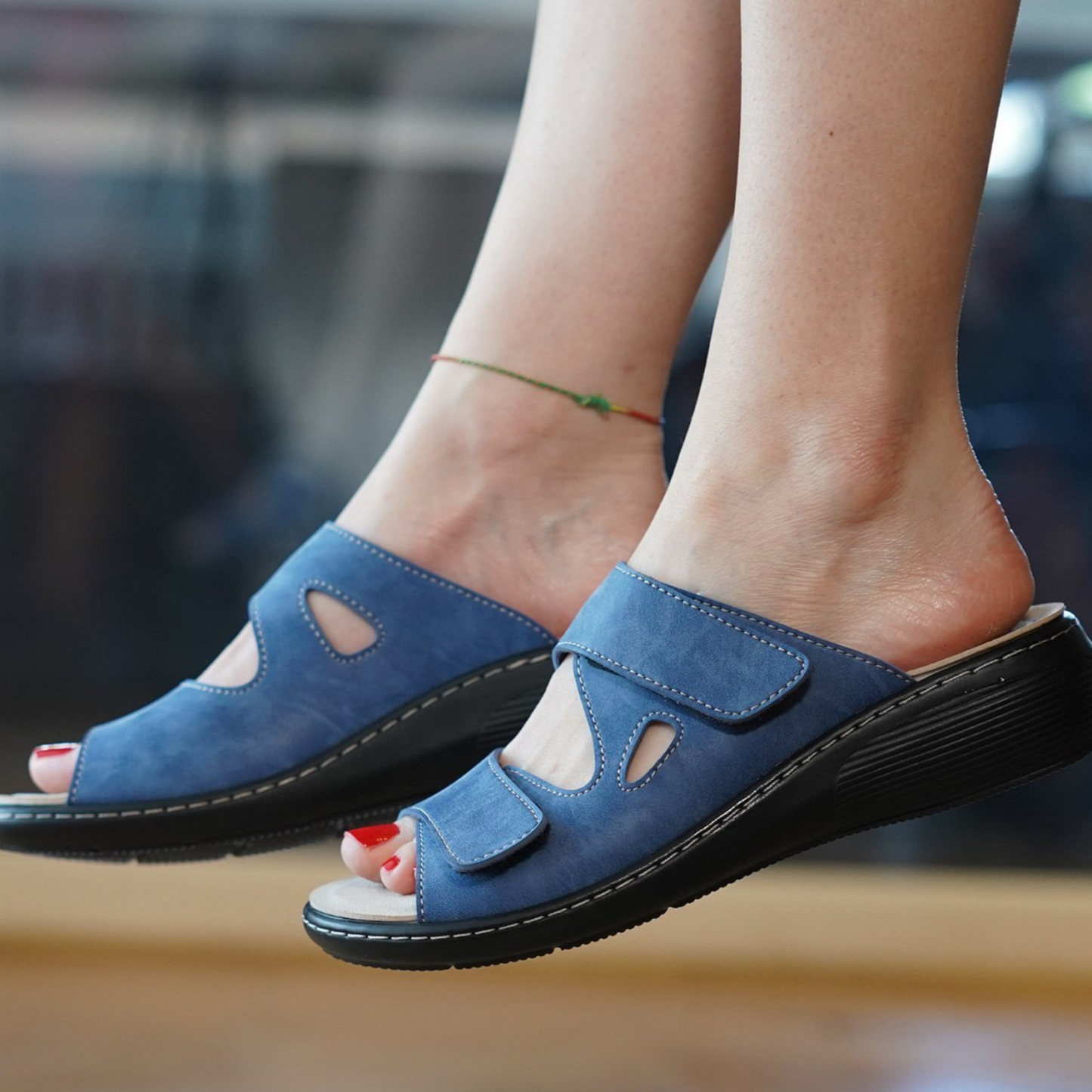 Anatomic Women Quality Slipper Large Strip Comfort - Removable Insole - Orthopedic Custom Insert - Medical Casual